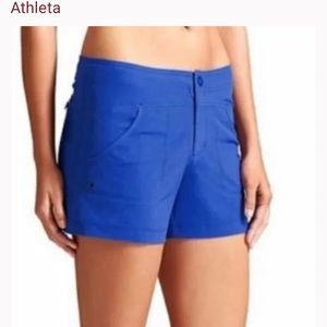 ATHLETA ATHLETIC BLUE-SIZE 6 ZIPPER BACK POCKETS.FRONT SLANT POCKETS